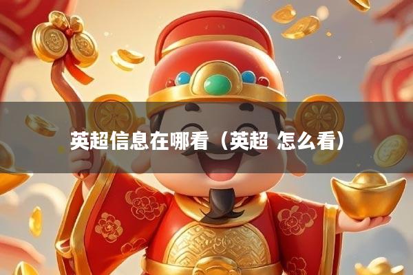 英超信息在哪看（英超 怎么看）
